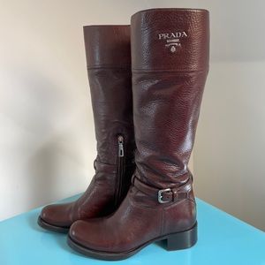 Prada brown boots size 39.5